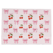 Mooie Waterverf Kersen Strik Coquette Patroon Groot Cadeauzakje (Achterkant)