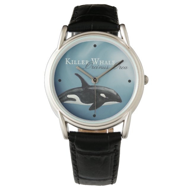 Mooie Waterverf Killer Whale, Orcinus Orca Horloge (Voorkant)