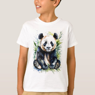 Mooie Waterverf Knuffelig Schattige Panda Beer T-shirt