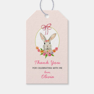 Mooie waterverf Konijn verjaardag Cadeautags Cadeaulabel