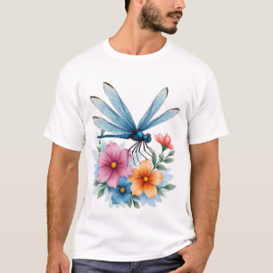 Mooie Waterverf Kunst Libelle Insectenliefhebber E T-shirt