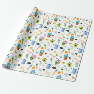 Mooie waterverf lente bloem motief Gelukkig Pasen Cadeaupapier