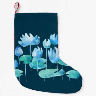 Mooie waterverf lotusbloemen kleine kerstsok