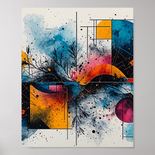 Mooie Waterverf met drijvend Poster (Voorkant)