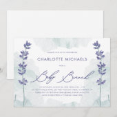 Mooie Waterverf met Script Baby Brunch Kaart (Voorkant / Achterkant)