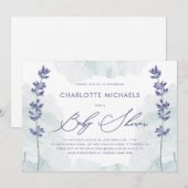 Mooie Waterverf met  Script-Baby shower Kaart (Voorkant / Achterkant)