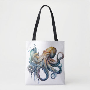 Mooie Waterverf octopus Draagtas