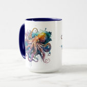 Mooie Waterverf octopus Mok (Voorkant links)