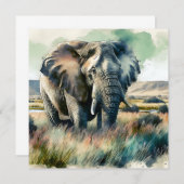 Mooie Waterverf olifant (Voorkant / Achterkant)