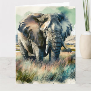 Mooie Waterverf olifant Kaart