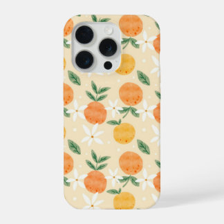 Mooie waterverf oranje fruit naadloos patroon iPhone 15 pro hoesje