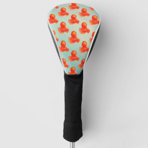 Mooie Waterverf Oranje kwallen Golfheadcover