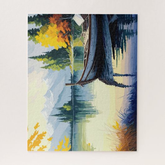 Mooie Waterverf Outdoor landschap Legpuzzel (Verticaal)