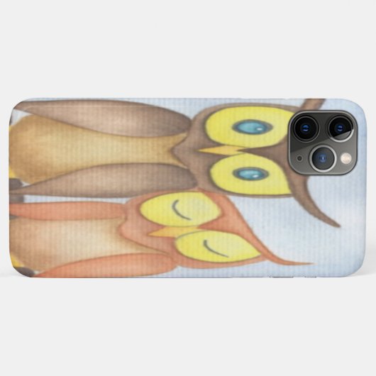 Mooie Waterverf Owl Lovers Case-Mate iPhone Case (Achterkant (horizontaal))