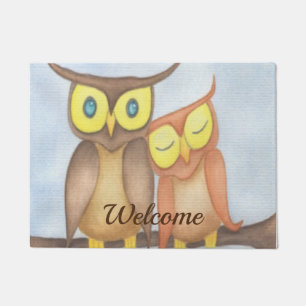 Mooie Waterverf Owl Lovers Deurmat