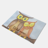 Mooie Waterverf Owl Lovers Deurmat (Schuin)