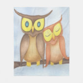 Mooie Waterverf Owl Lovers Fleece Deken (Voorkant)