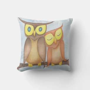Mooie Waterverf Owl Lovers Kussen