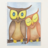 Mooie Waterverf Owl Lovers Planner (Voorkant)