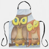 Mooie Waterverf Owl Lovers Schort (Voorkant)
