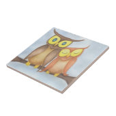 Mooie Waterverf Owl Lovers Tegeltje (Zijkant)