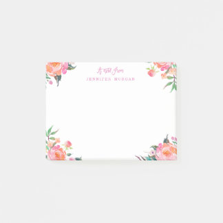 Mooie Waterverf Paarse roze bloemen Post-it® Notes