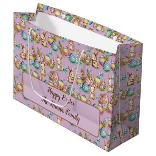 Mooie waterverf Paaseieren, Konijn en Bloemen Groot Cadeauzakje
