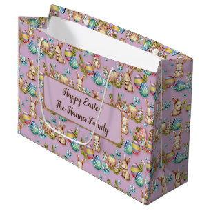 Mooie waterverf Paaseieren, Konijn en Bloemen Groot Cadeauzakje