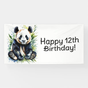 Mooie Waterverf Panda Beer Custom Spandoek