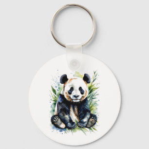 Mooie waterverf panda beer sleutelhanger
