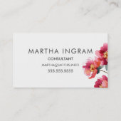 Mooie waterverf pioenroos bloem ontwerp visitekaartje (Achterkant)