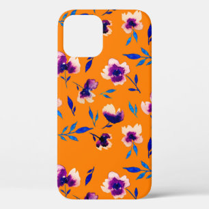 Mooie waterverf pioenroos papaver violette bloemen iPhone 12 hoesje