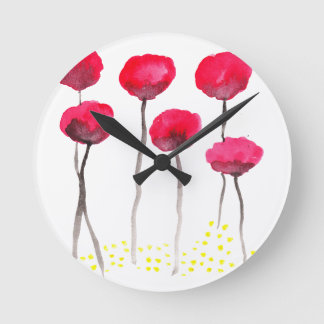 Mooie waterverf poppies ronde klok