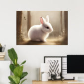 Mooie waterverf poster van een baby konijn (Thuiskantoor)