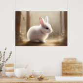 Mooie waterverf poster van een baby konijn (Keuken)