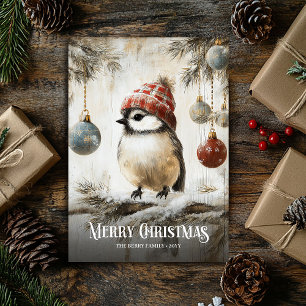 Mooie Waterverf Rode Witte Kerst Robin Kaart