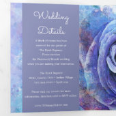 Mooie Waterverf Roos Drieluik Uitnodiging (Binnenzijde eerst)