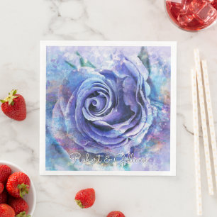 Mooie Waterverf Roos Servet