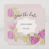 Mooie Waterverf roze bloemen handbeschilderd (Voorkant / Achterkant)