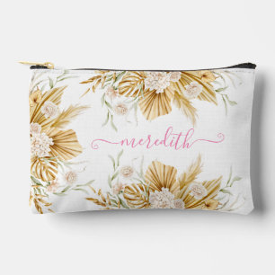 Mooie Waterverf Roze Boho Pampas Grass Naam Etui