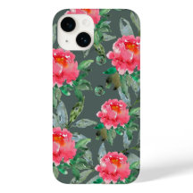 Mooie waterverf roze pioenrozen bloempatroon 