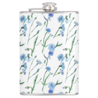 Mooie waterverf snijbloemen heupfles