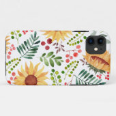 Mooie Waterverf van zonnebloemen en bessen  Case-Mate iPhone Case (Achterkant (horizontaal))