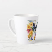 Mooie Waterverf Vlinder Monogram Latte Mok (Linkerhoek)