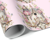 Mooie waterverf vogelhuisje in Victoriaanse stijl Cadeaupapier (Rol Hoek)