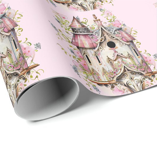 Mooie waterverf vogelhuisje in Victoriaanse stijl Cadeaupapier (Rol Hoek)