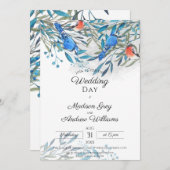 Mooie Waterverf vogels en een oliefrouwbruiloft Kaart (Voorkant / Achterkant)