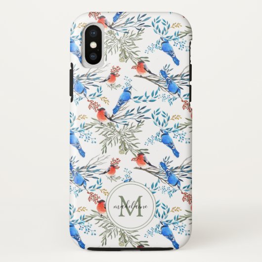 Mooie Waterverf vogels en oliepatroon Case-Mate iPhone Case (Achterkant)