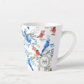 Mooie Waterverf vogels en oliepatroon Latte Mok (Rechts)