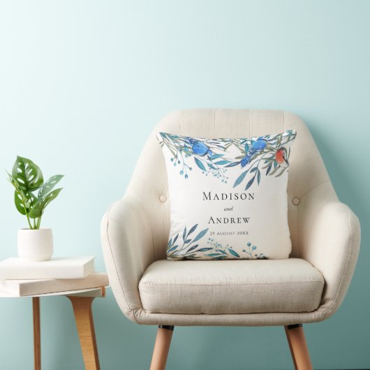 Mooie Waterverf vogels en olievlek Kussen (Stoel)